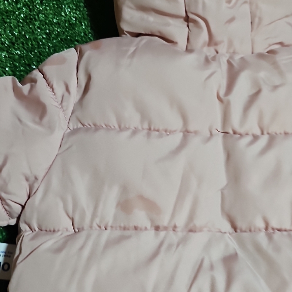 Old Navy Blush Puffer Jacket with Hood Ears 6-12 M - Picture 8 of 9